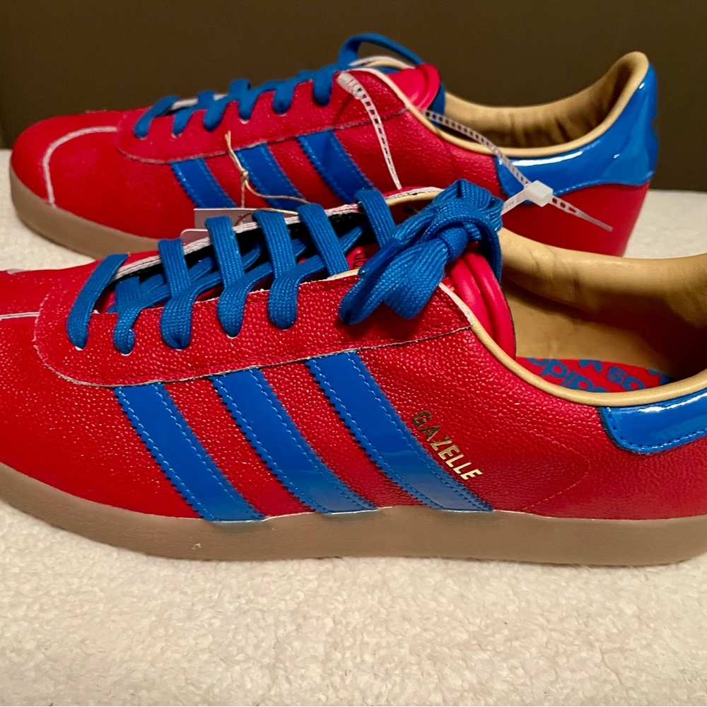 adidas Gazelle Red & Blue Athletic Shoes